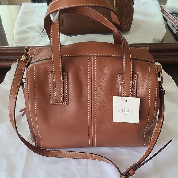 Fossil Handbags - Fossil Tan Leather Satchel